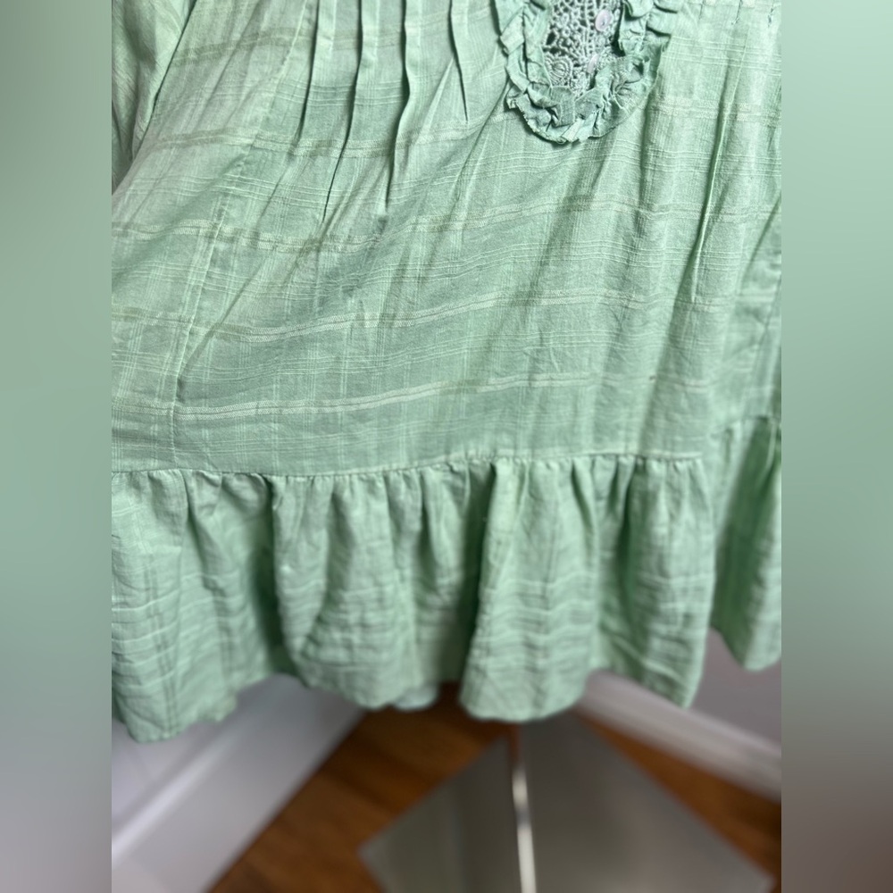 Free People Sage Green Ruffle Tunic Dress - Picture 6 of 14